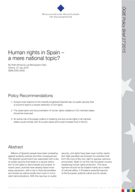 Human Rights in Spain – a Mere National Topic?