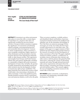 Vaso Jegdić Oliver Gradinac CITIES AS DESTINATIONS of URBAN