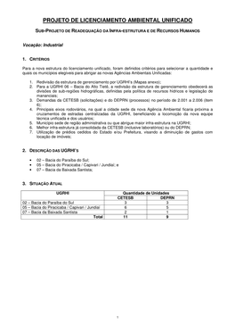 Projeto De Licenciamento Ambiental Unificado