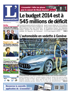 Lebudget2014està 545Millionsdedéficit