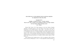 Senator Paul Yuzyk Protection of Human Rights in Ukrainian Ssr (1963-1986)