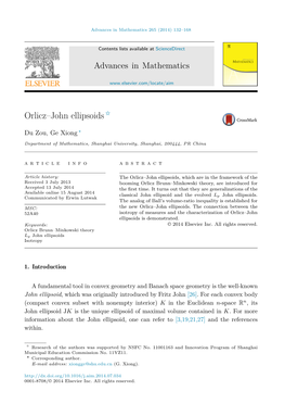 Orlicz–John Ellipsoids