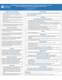 Interdisciplinary Collaboration Between Music Therapy and Medical Ethnomusicology Purpose Statement of the Problem Methods Refer