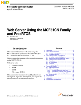 AN3928, Web Server Using the MCF51CN Family and Freertos