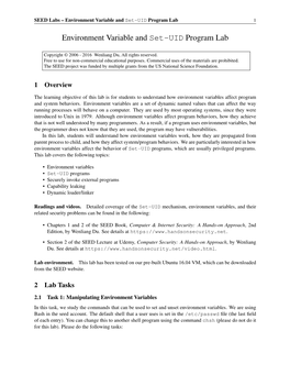 Environment Variable and Set-UID Program Lab 1