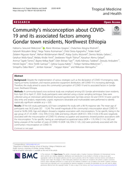 Community's Misconception About COVID-19 and Its Associated