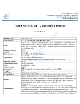 Rabbit Anti-APLP2/FITC Conjugated Antibody