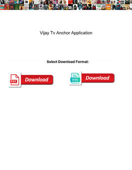 Vijay Tv Anchor Application