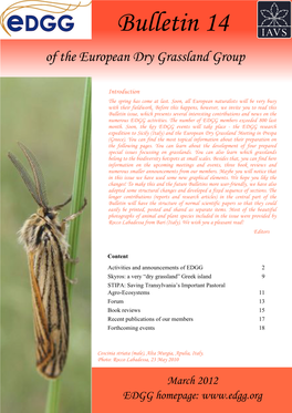Bulletin 14 of the European Dry Grassland Group