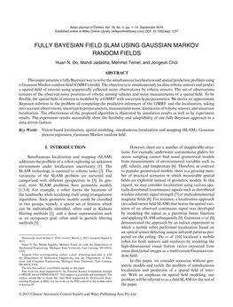 FULLY BAYESIAN FIELD SLAM USING GAUSSIAN MARKOV RANDOM FIELDS Huan N