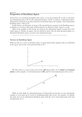 Properties of Euclidean Space