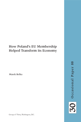 How Poland's EU Membership Helped Transform Its Economy Occasional