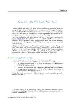 Taxing Energy Use 2019: Country Note – Turkey
