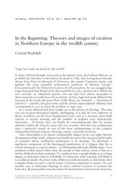 Theories and Images of Creation in Northern Europe in the Twelfth Century