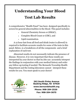 Understanding Your Blood Test Lab Results