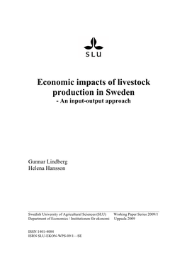 Economic Impacts of Livestock Production in Sweden - an Input-Output Approach