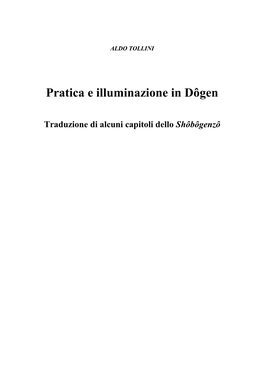 Pratica E Illuminazione in Dôgen