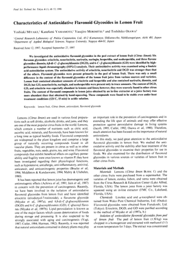 Glycosides in Lemon Fruit