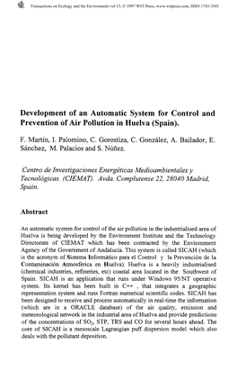 Development of an Automatic System for Control And