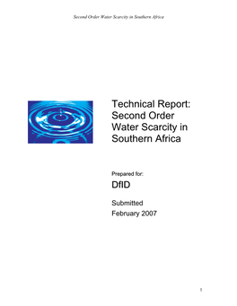 Technical Report: Second Order Water Scarcity in Southern Africa