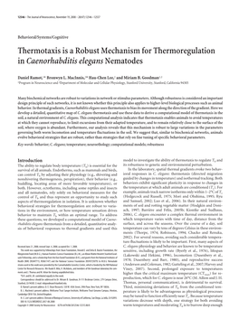 Thermotaxis Is a Robust Mechanism for Thermoregulation in Caenorhabditis Elegans Nematodes