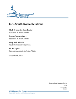 U.S.-South Korea Relations