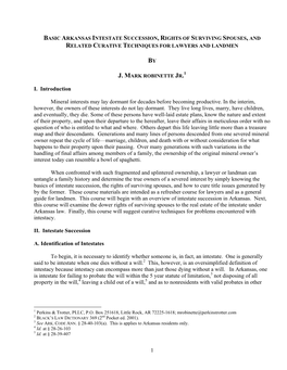 1 I. Introduction Mineral Interests May Lay Dormant for Decades Before