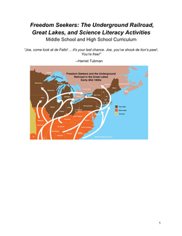 Freedom Seekers: the Underground Railroad, Great Lakes, and Science Literacy Activities Middle School and High School Curriculum