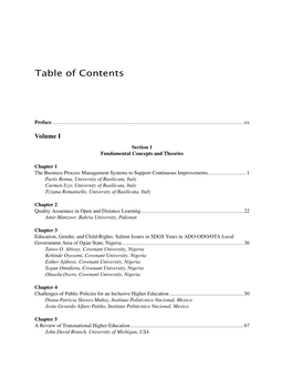 Table of Contents