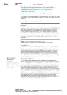 (MDMA)- Induced Hyponatremia: Case Report and Literature Review