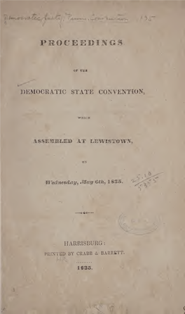 Proceedings of the Democratic State Convention