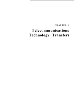 Telecommunications Technology Transfers Contents