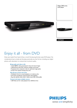 DVP3650/51 Philips DVD Player