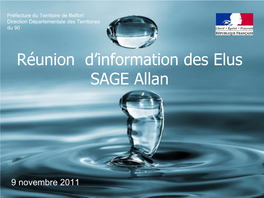 Étude Préliminaire Pour L'élaboration Du SAGE Allaine-Allan