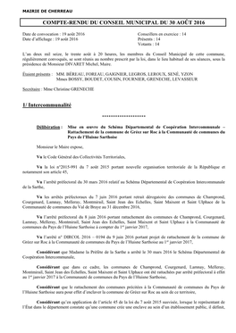 Compte-Rendu Du Conseil Municipal Du 02 Mars 2006