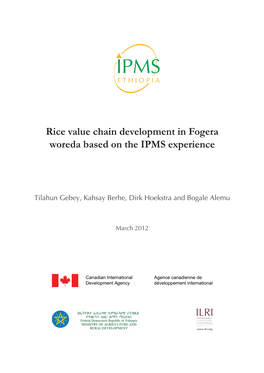 Rice Value Chain Development in Fogera Woreda Based on the IPMS Experience