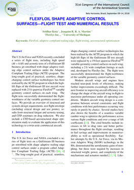 Flexfloil Shape Adaptive Control Surfaces—Flight Test and Numerical Results