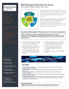 IBM Managed Services for Azure Using Integrated Managed Infrastructure (IMI) for Azure