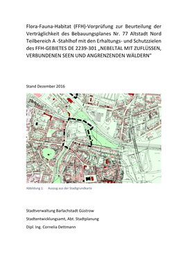 FFH)-Vorprüfung Zur Beurteilung Der Verträglichkeit Des Bebauungsplanes Nr