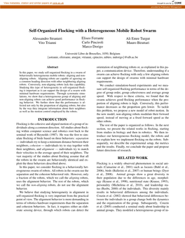 Self-Organized Flocking with a Heterogeneous Mobile Robot Swarm