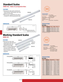 Standard Scales SERIES 182 — Made of Low-Expansion Glass