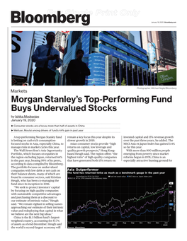 Morgan Stanley's Top-Performing Fund Buys Undervalued Stocks