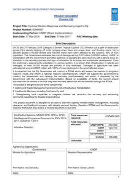 Cyclone Winston Response and Recovery Project in Fiji Project