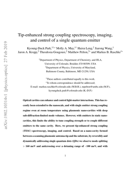 Tip-Enhanced Strong Coupling Spectroscopy, Imaging, and Control of a Single Quantum Emitter