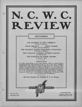 THE NATIONAL CATHOLIC WOMEN's LEAGUE by Stephanie Herz the INSTITUTE of PUBLIC AFFAIRS B"Y Patrick J