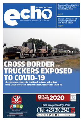 Governments Move to Test Truck Drivers at Borders Two Truck Drivers in Botswana Test Positive for Covid-19