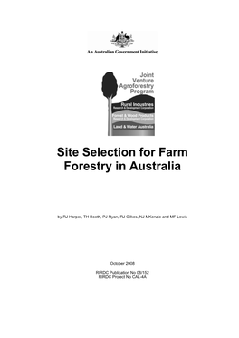 Site Selection for Farm Forestry in Australia