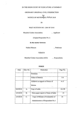 In the High Court of Judicature at Bombay