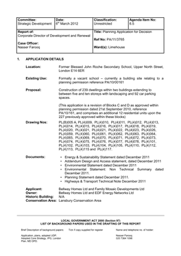 Strategic Development Date: 6Th March 2012 Classification