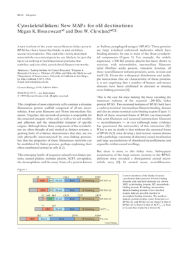 Cytoskeletal Linkers: New Maps for Old Destinations Megan K